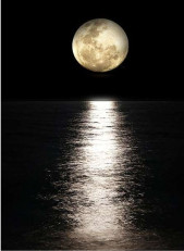 full moon over the sea