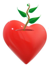 heart with plant growing out of it